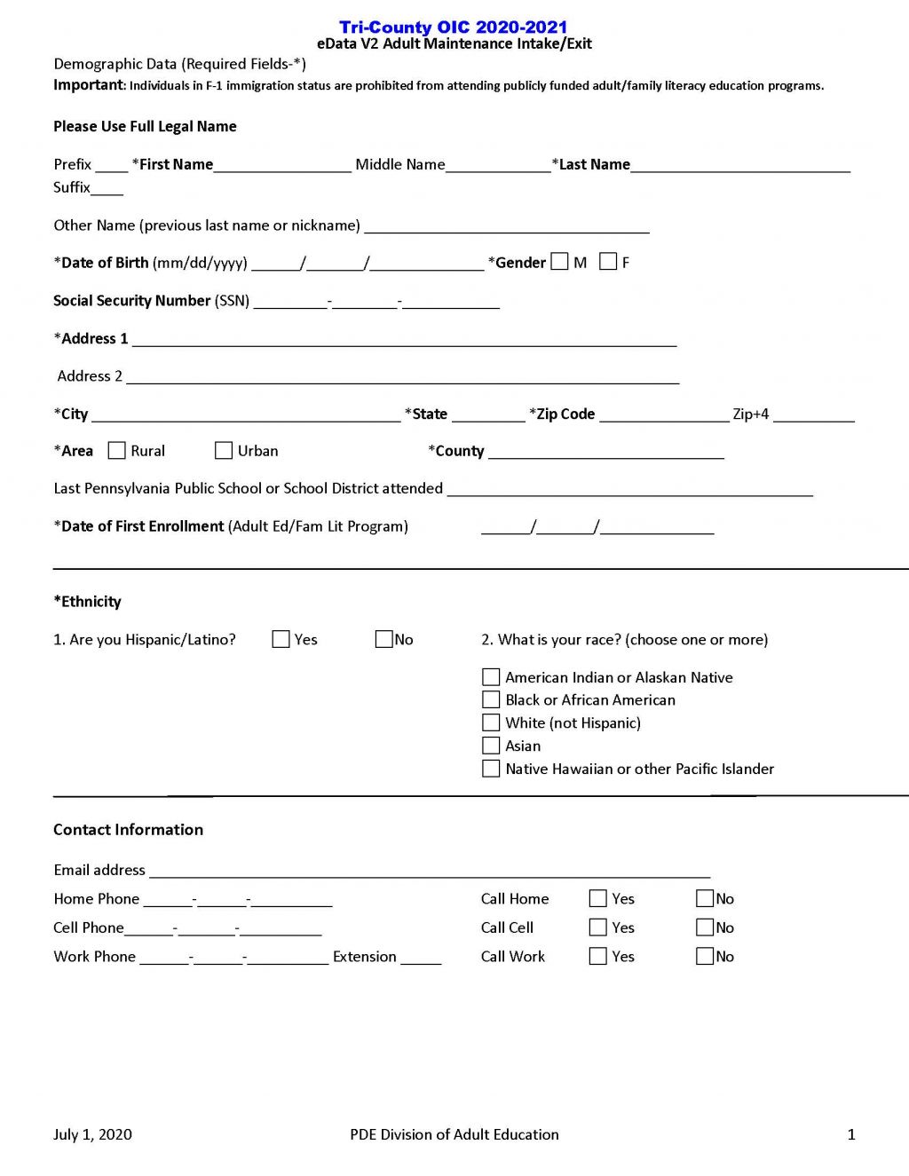 Resources – OIC – Tri-County